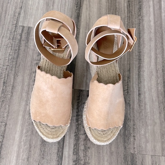 Chloe Lauren Suede Espadrille Wedge Sandals - Size 40 - Picture 3 of 7